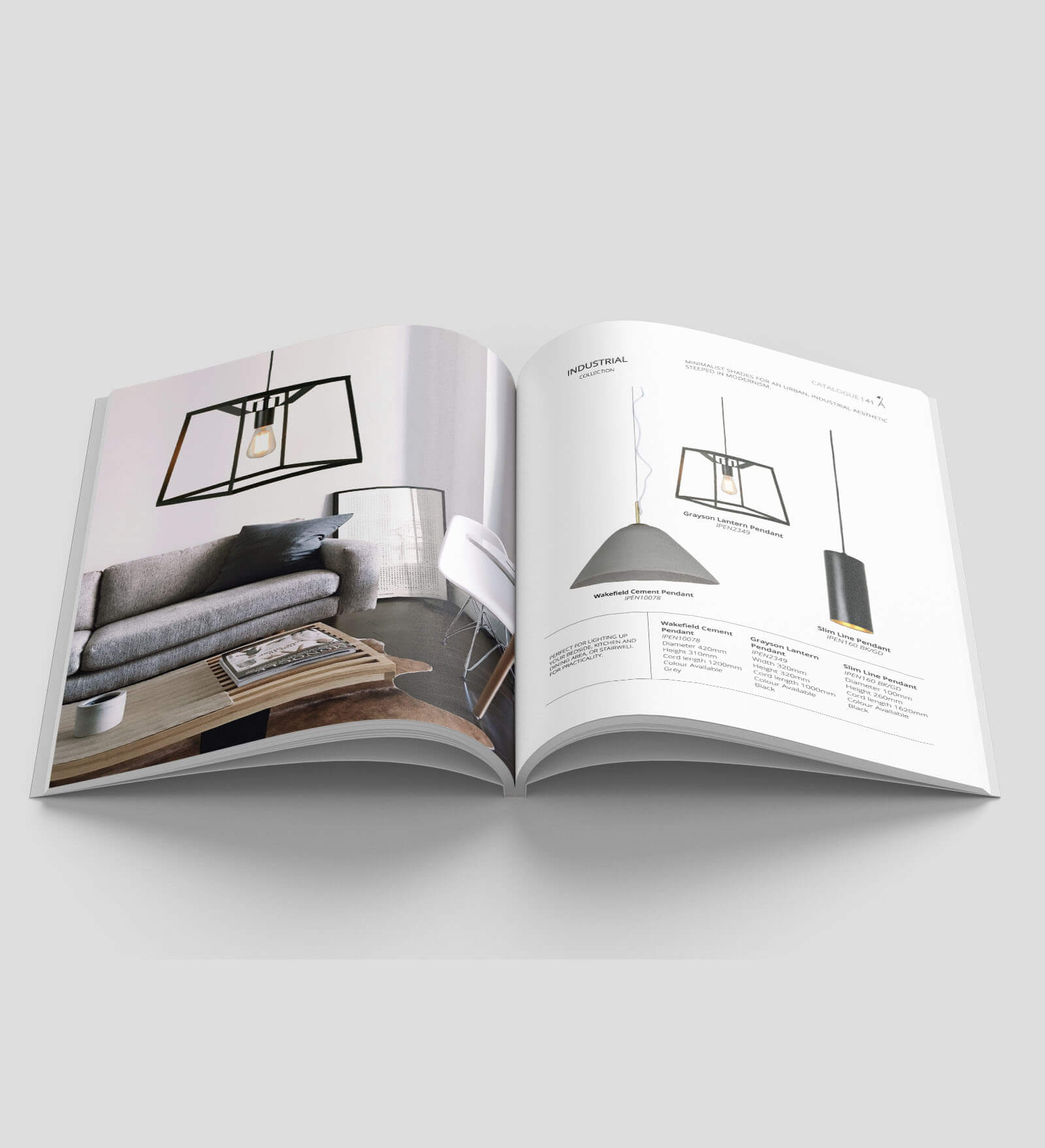 Inner pages for a lighting catalogue